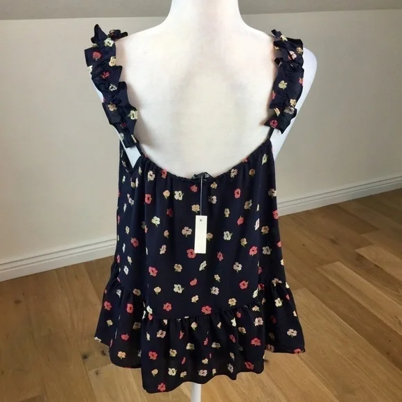 Madewell Silk Ruffle Strap Cami Top in Confetti - Picture 5 of 10